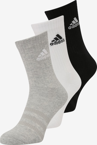 ADIDAS SPORTSWEAR - Meias de desporto 'Cushioned Crew ' em cinzento: frente