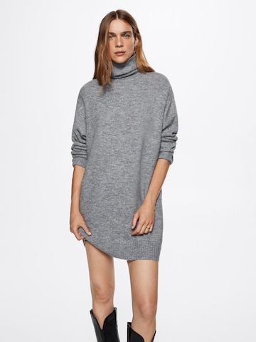 MANGO Knitted dress 'TALDORA' in Grey: front