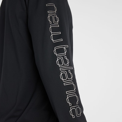 new balance Shirt 'Reflective Poly Long Sleeve T-Shirt' in Black, Item view