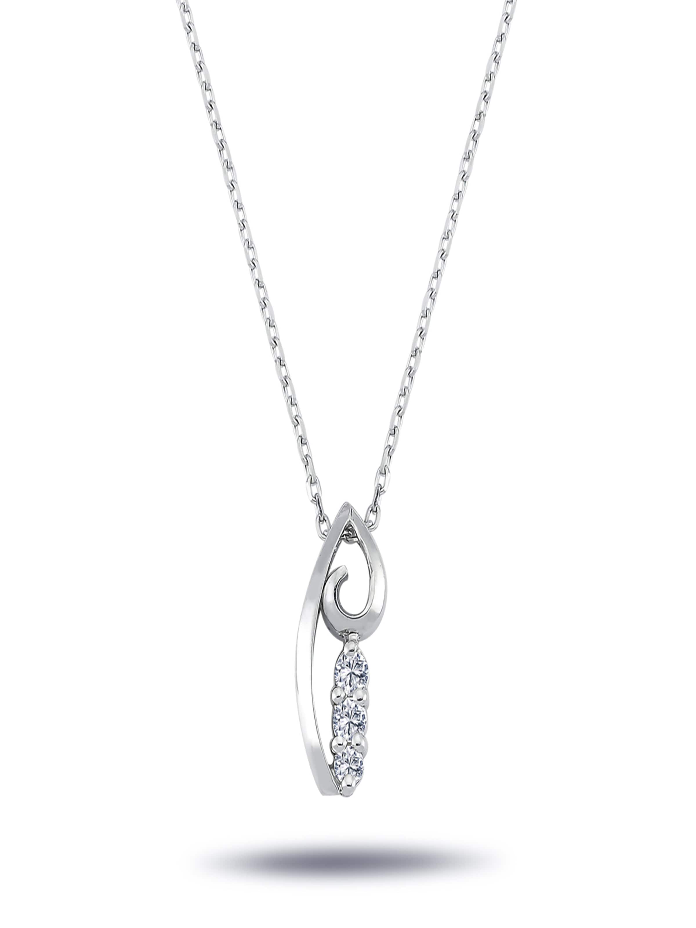 EinStein Diamant Necklace in Silver: front