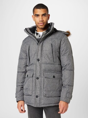 INDICODE JEANS Winter jacket 'Hail' in Grey: front