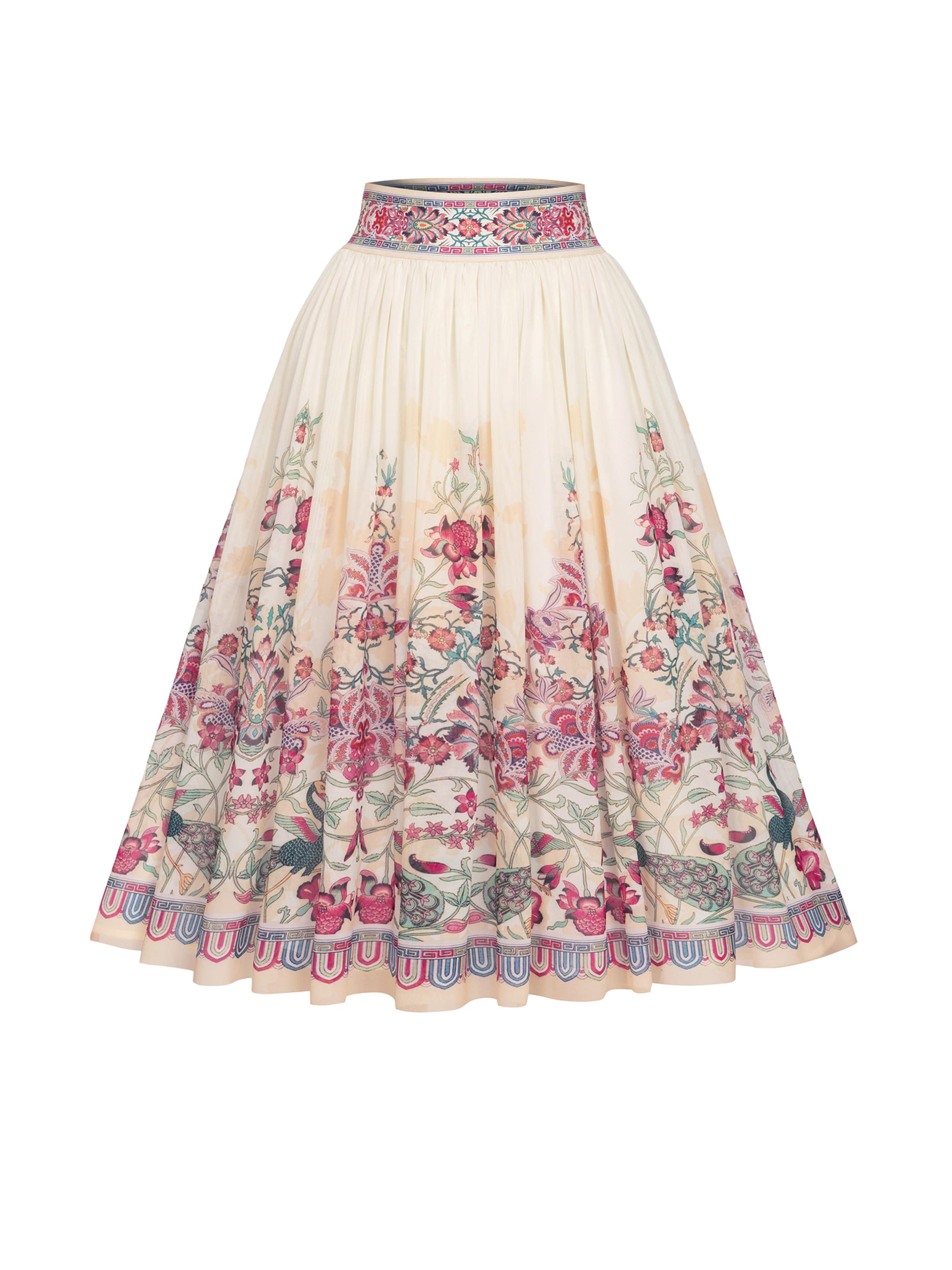 JIORO Skirt 'PAISLEY RED' in Mixed colors: front