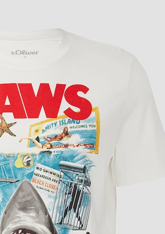 T-Shirt 'Jaws' s.Oliver en blanc