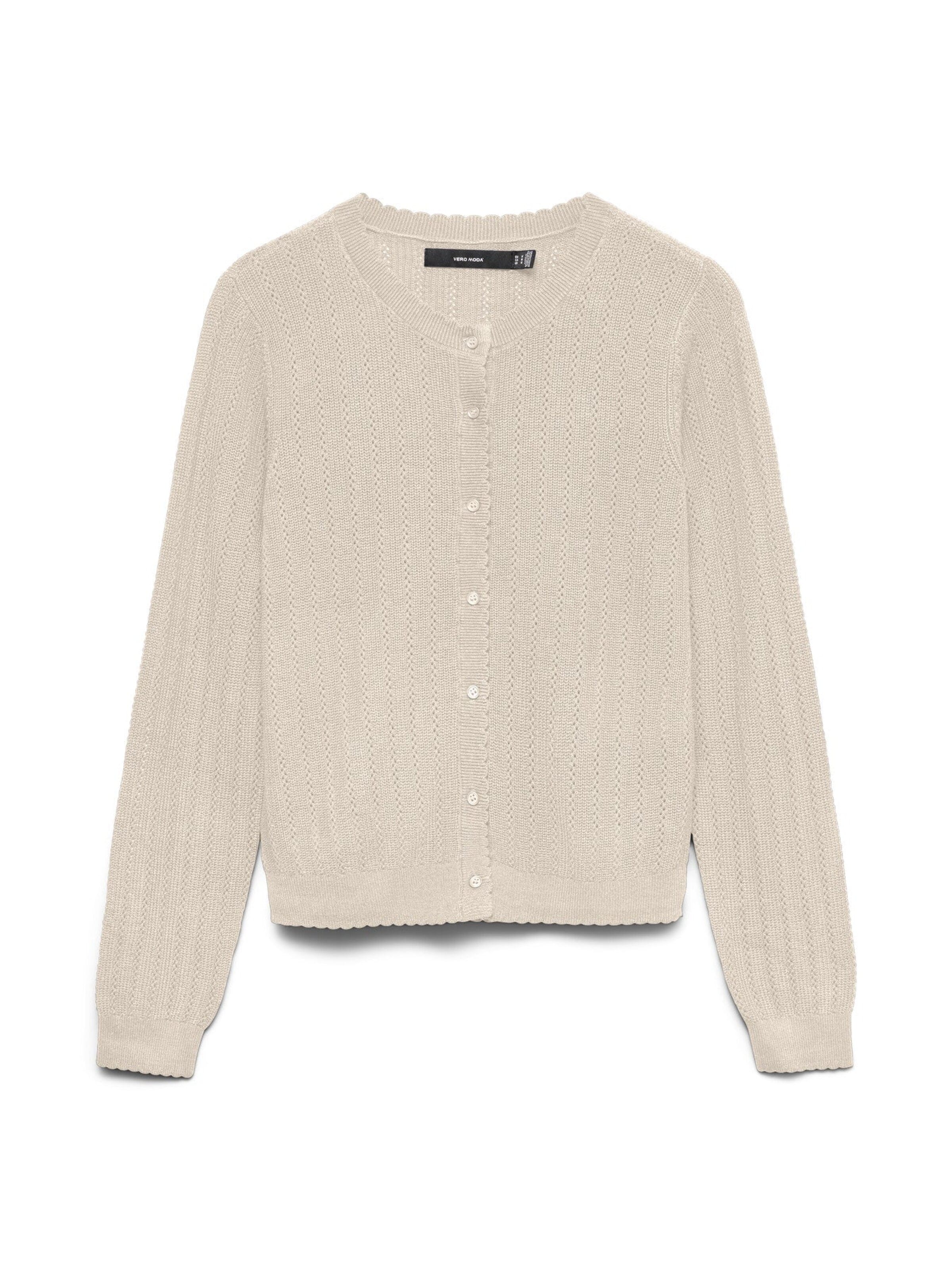 VERO MODA Gebreid vest '10340562' in Wit: voorkant