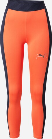 PUMA Skinny Workout Pants in Orange: front