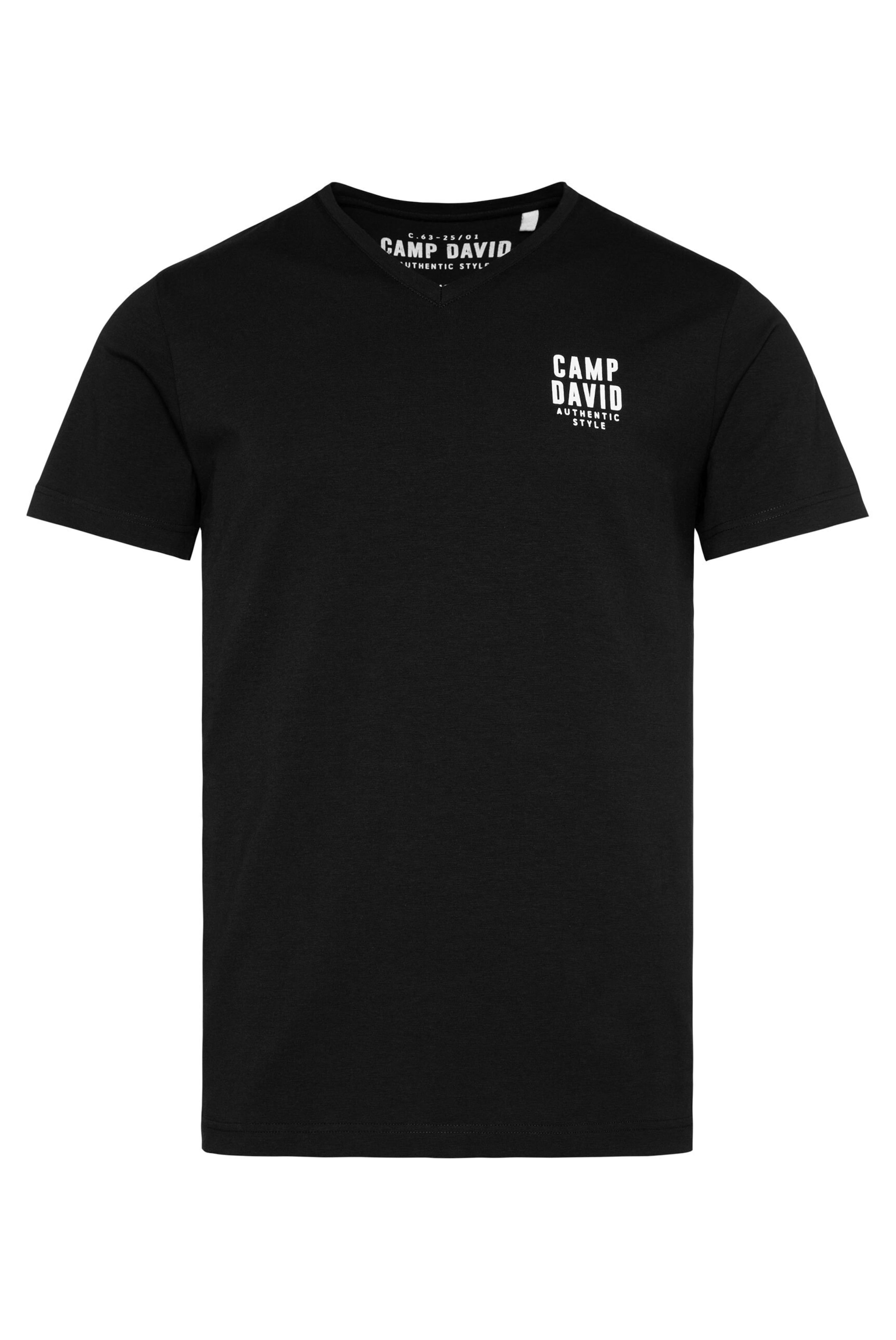 T-Shirt CAMP DAVID en noir : devant