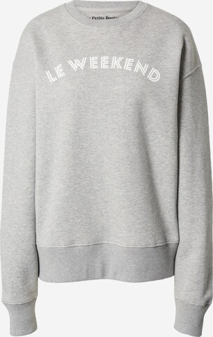 Sweat-shirt 'Le Weekend' Les Petits Basics en gris : devant