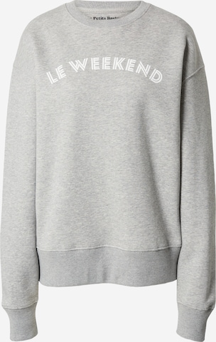 Les Petits BasicsSweater majica 'Le Weekend' - siva boja: prednji dio