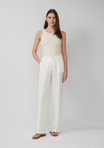 s.Oliver Wide leg Trousers with creases in Beige: front