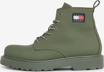 Tommy Jeans Lace-Up Boots in Green: front