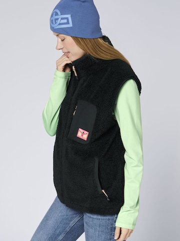 CHIEMSEE Vest ' aus kuscheligem Sherpa-Fleece ' in Black