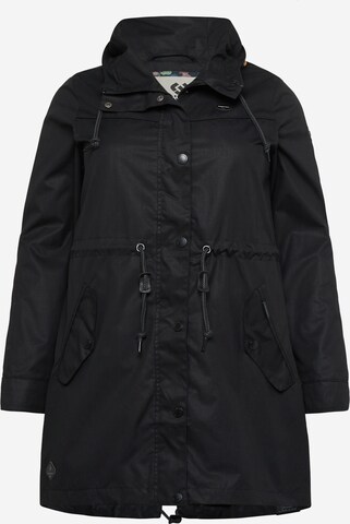 Parka mi-saison 'CANNY' Ragwear Plus en noir : devant