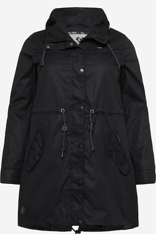 Ragwear Plus Between-seasons parka 'CANNY' in Black: front