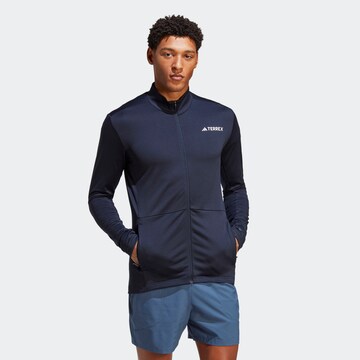 Veste en polaire fonctionnelle ADIDAS TERREX en bleu : devant