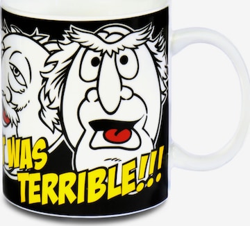 LOGOSHIRT Tasse 'Waldorf und Statler' in Schwarz: Vorderseite