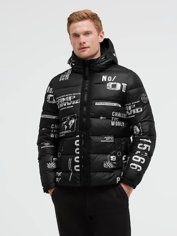 CAMP DAVID Winter Jacket in Black: front