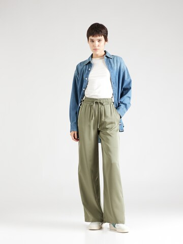 VILA Wide leg Trousers 'ELLETTE' in Green