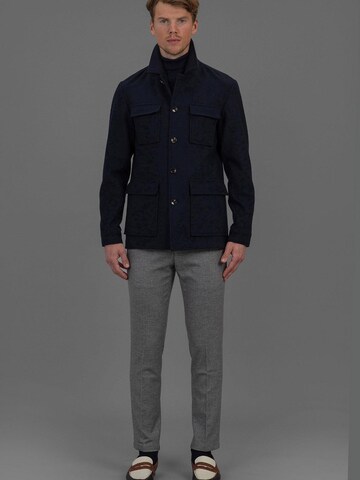 Laurent Vergne Between-seasons coat 'Blois' in Blue