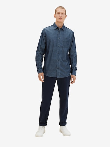 Coupe regular Chemise TOM TAILOR en bleu