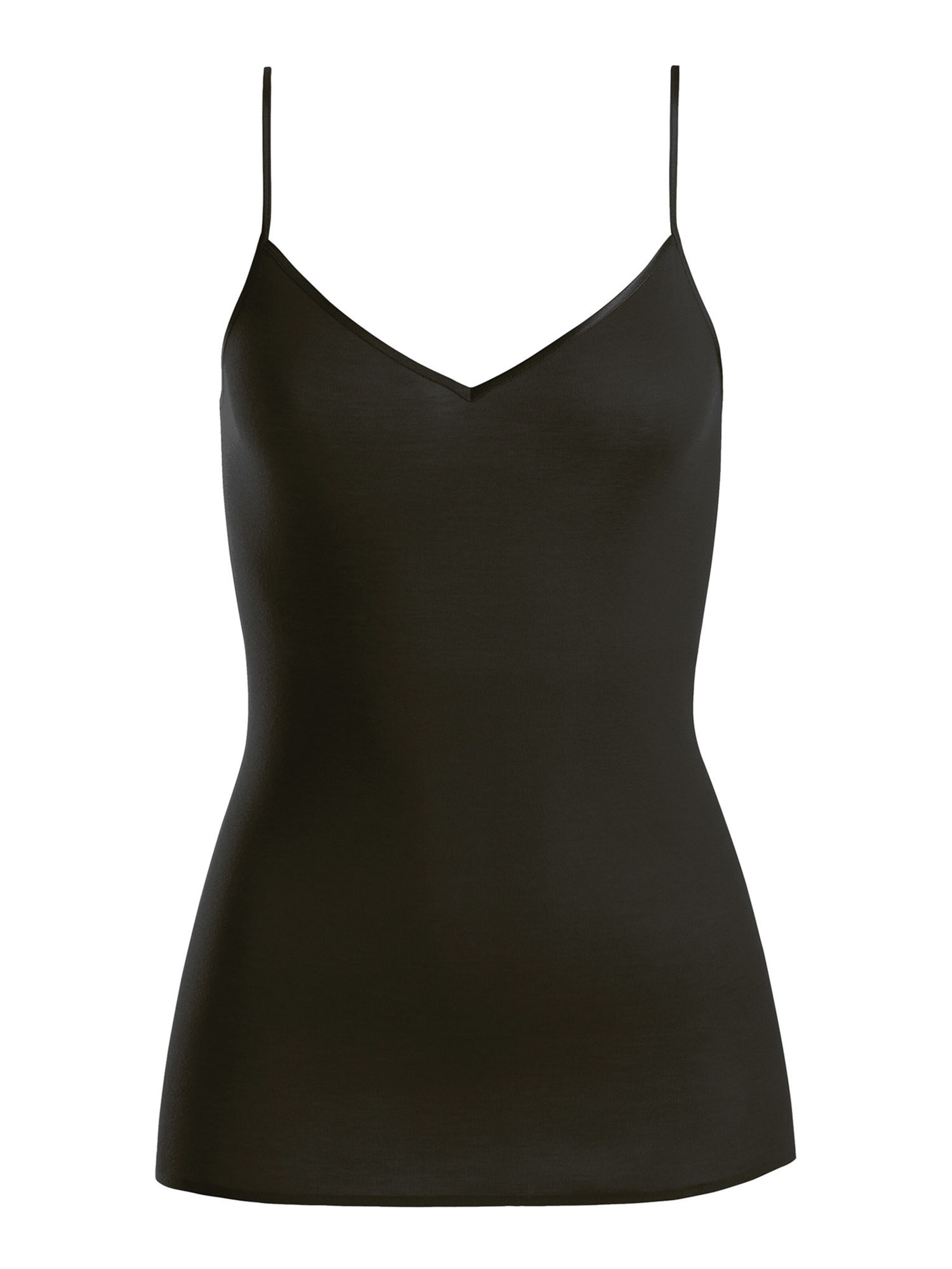Hanro Top ' Cotton Seamless ' in Zwart: voorkant