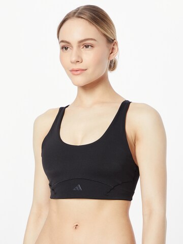 ADIDAS PERFORMANCE Bralette Sports Bra 'Coreflow Luxe Studio' in Black: front