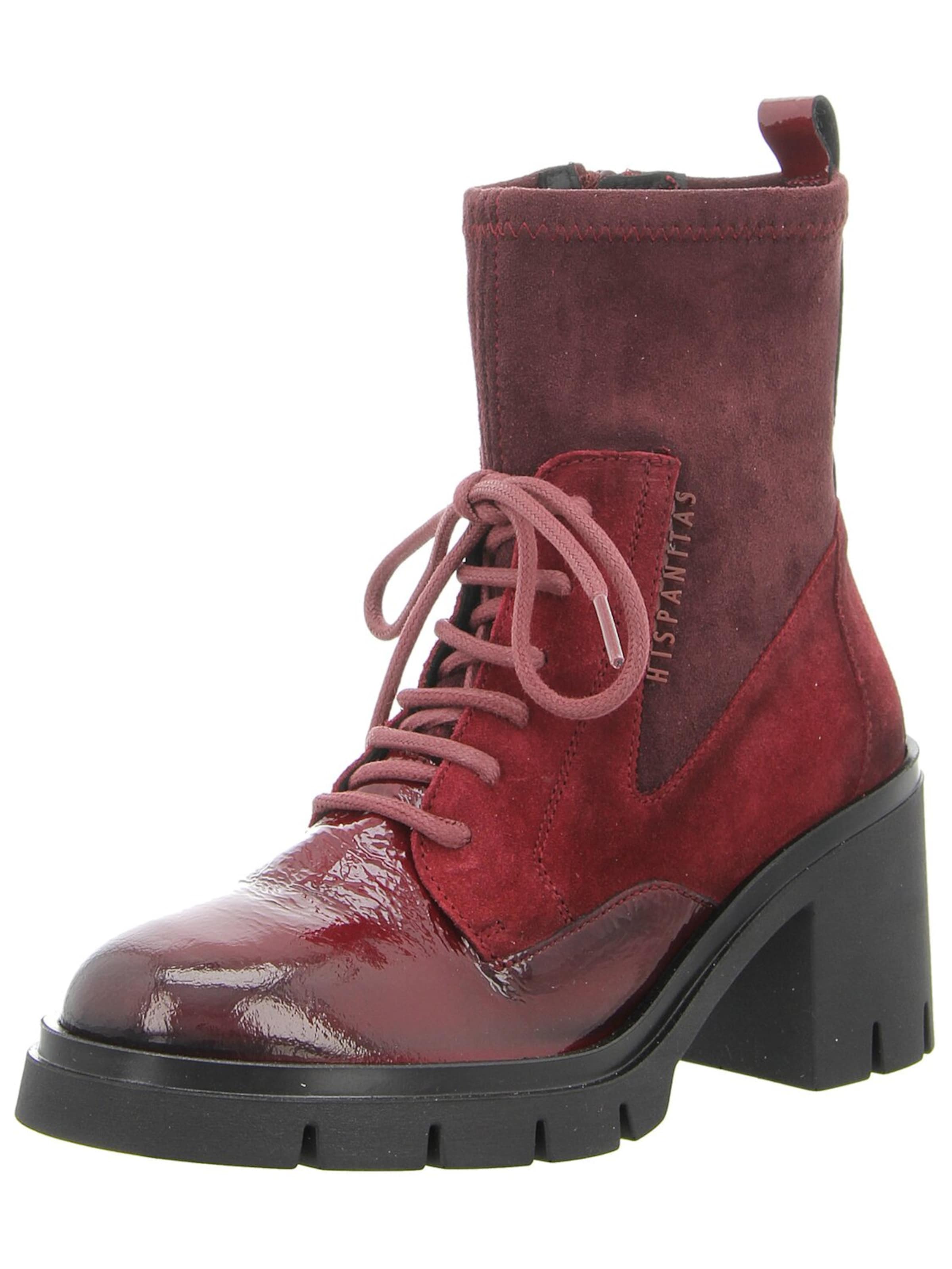 Hispanitas Lace-Up Boots 'Damen Stiefelette HI254281 I25 WINE Echt Leder in rot' in Red: front