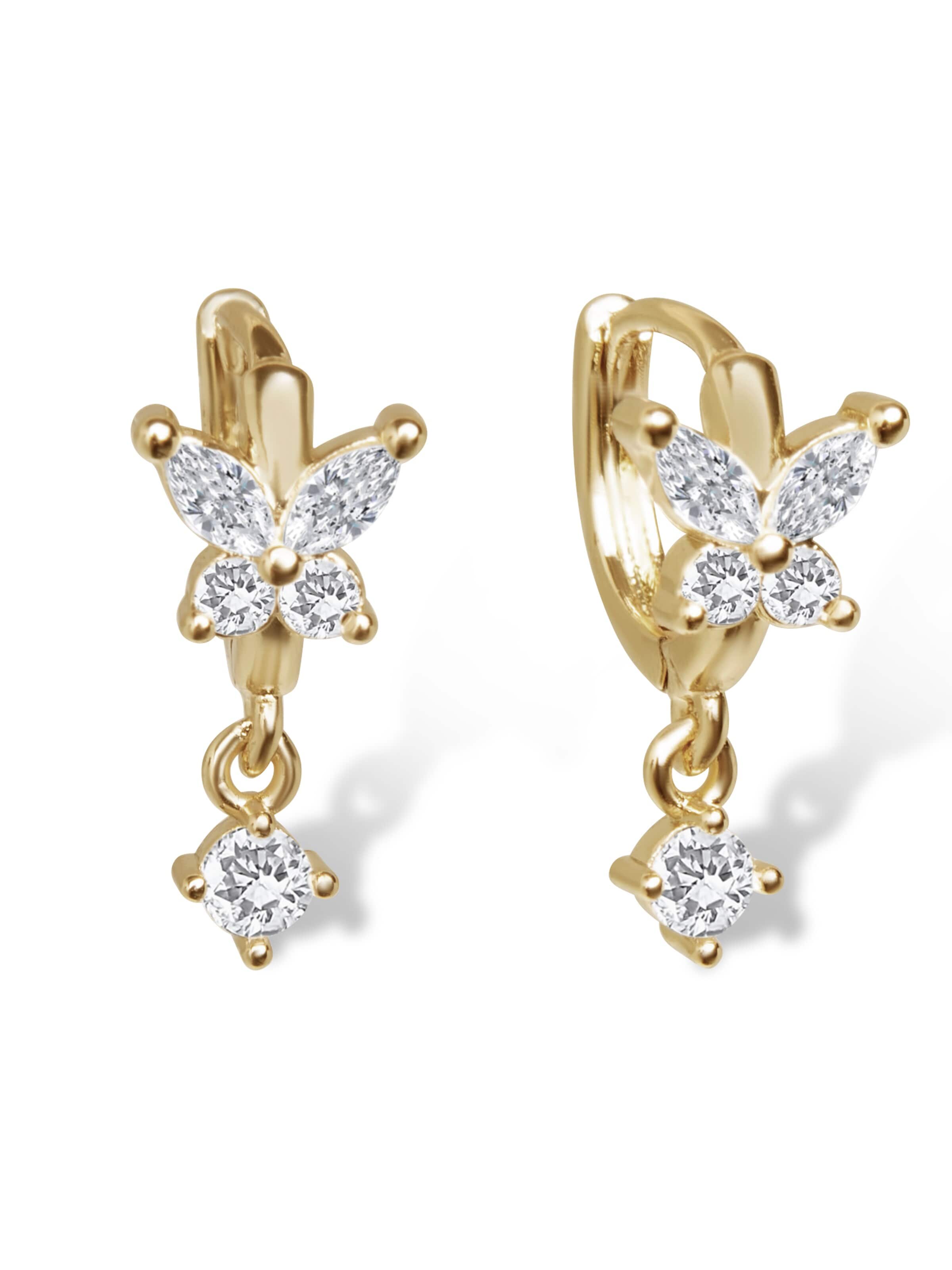 Boucles d'oreilles 'Vesper' Amberz en or : devant