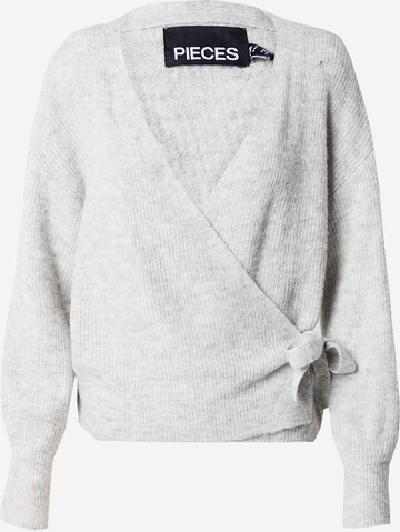 Cardigan 'ELLEN' PIECES en gris : devant