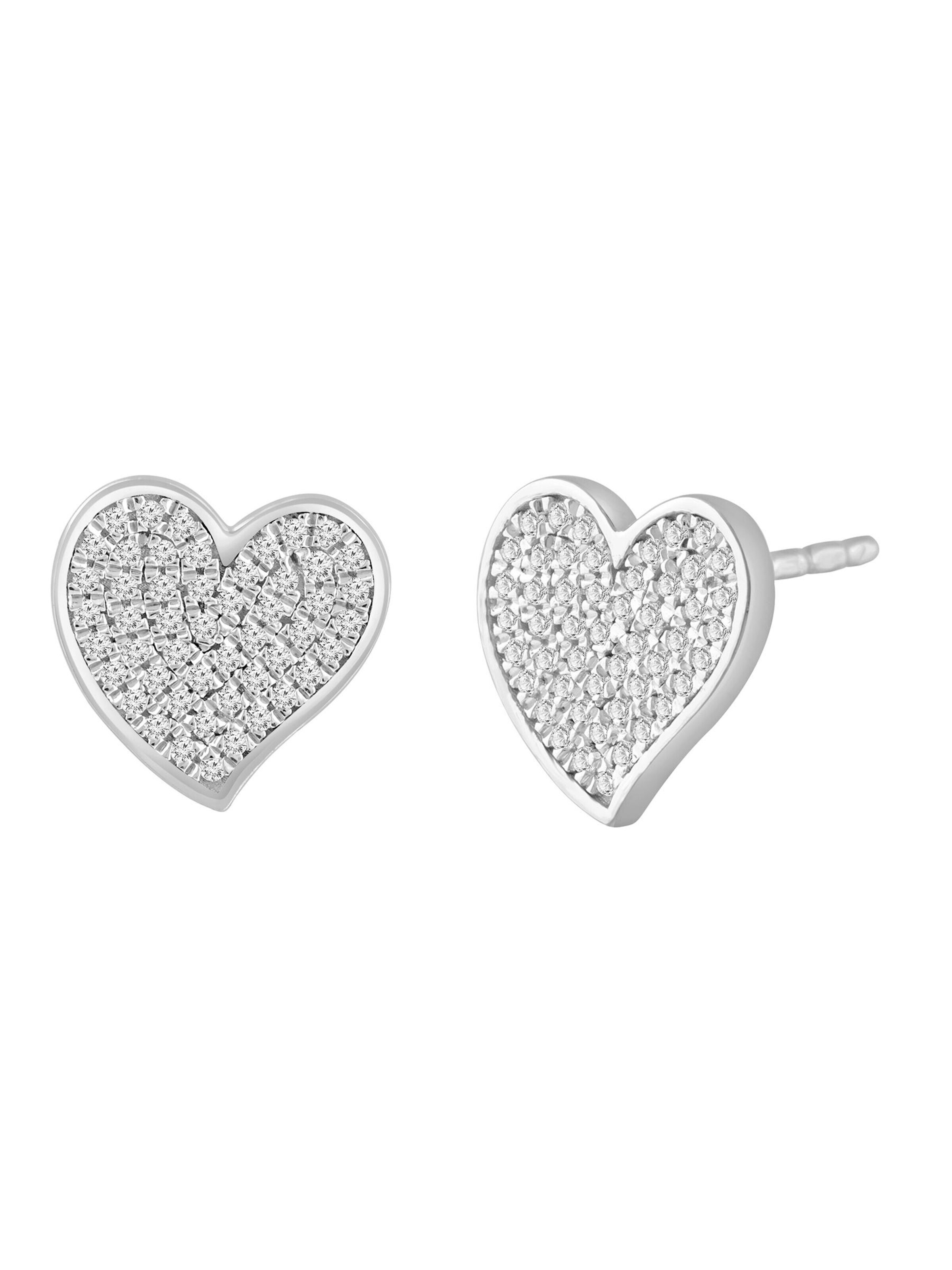 Diamant Exquis - Pendientes 'Ohrringe aus 375 Weißgold mit Diamant' en plata