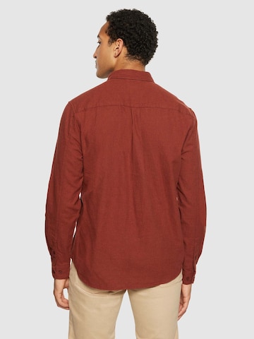 KnowledgeCotton Apparel Regular Fit Hemd in Rot