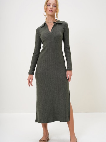 Robes en maille Trend Alaçatı Stili en vert : devant