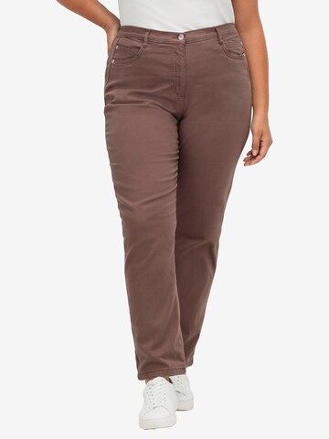 SHEEGO Regular Jeans in Brown: front