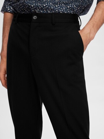 Coupe slim Pantalon chino 'Delon' SELECTED HOMME en noir