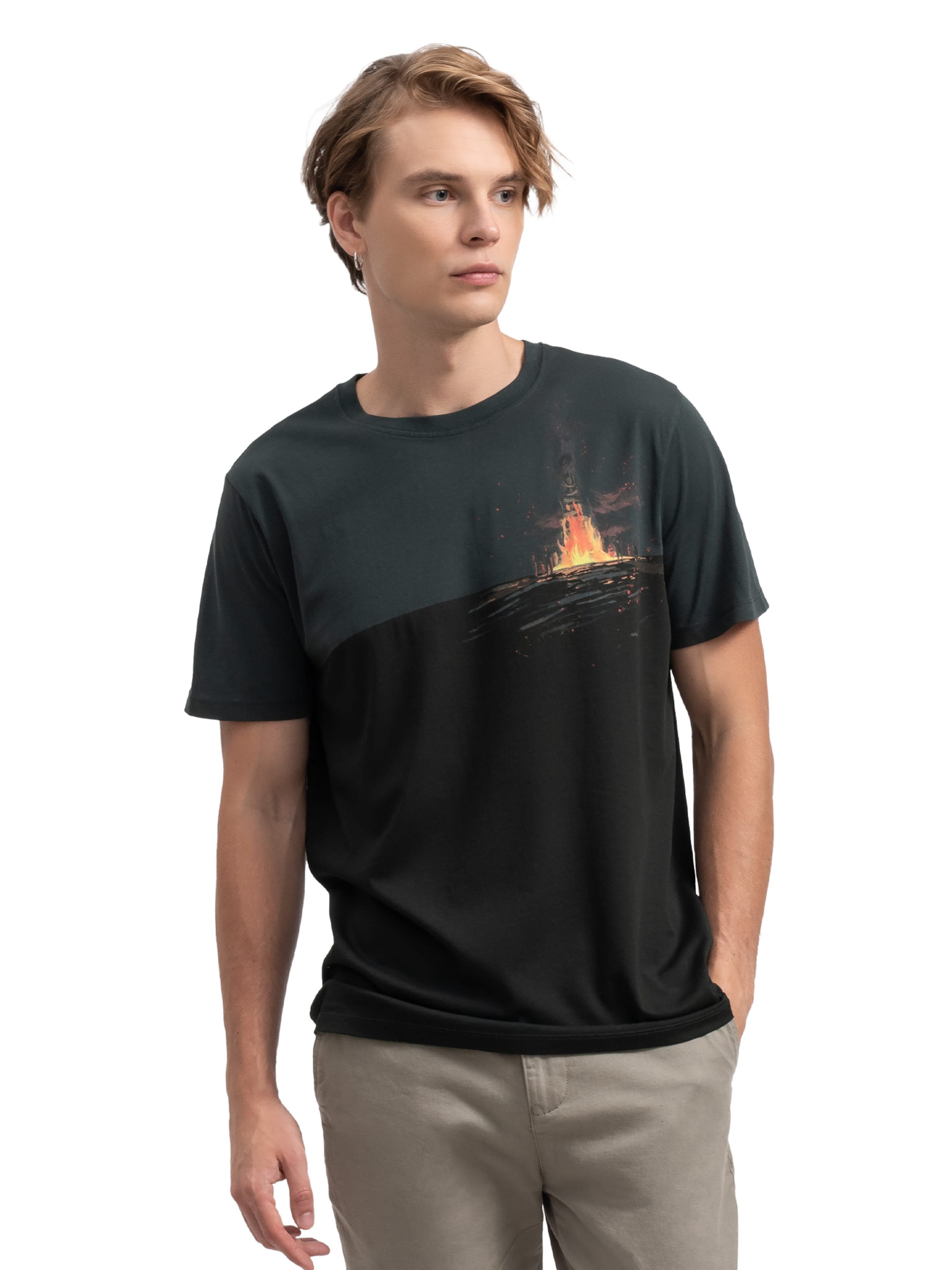 Kaft Shirt 'Burning Tire' in Blauw: voorkant