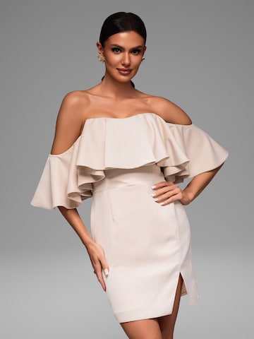 Ombre Evening Dress in Beige: front