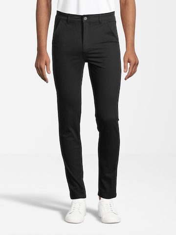 AÉROPOSTALE Tapered Chino trousers in Black: front
