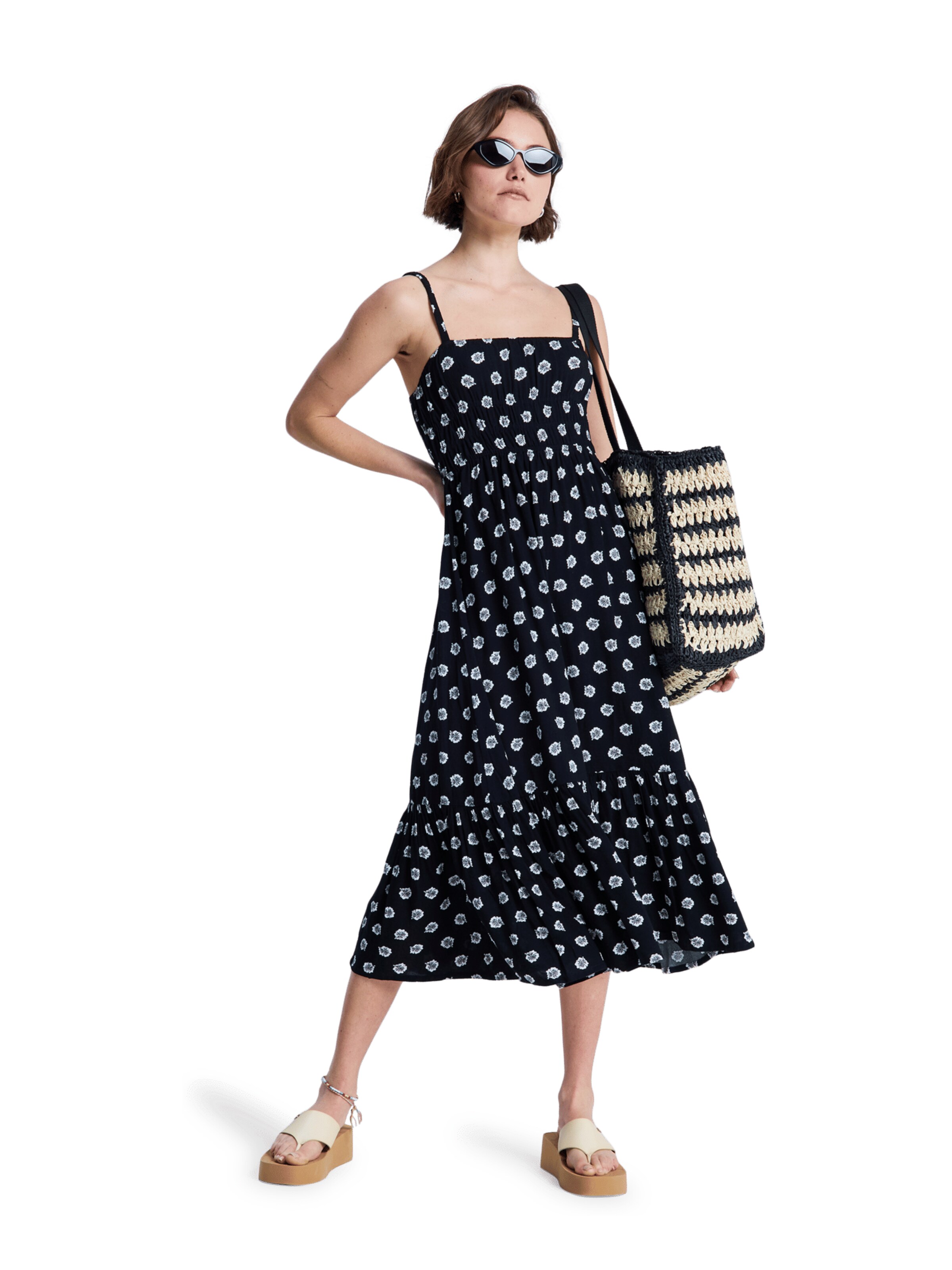 ROXY Kleid 'Sunrise Coastline' in Schwarz: Vorderseite