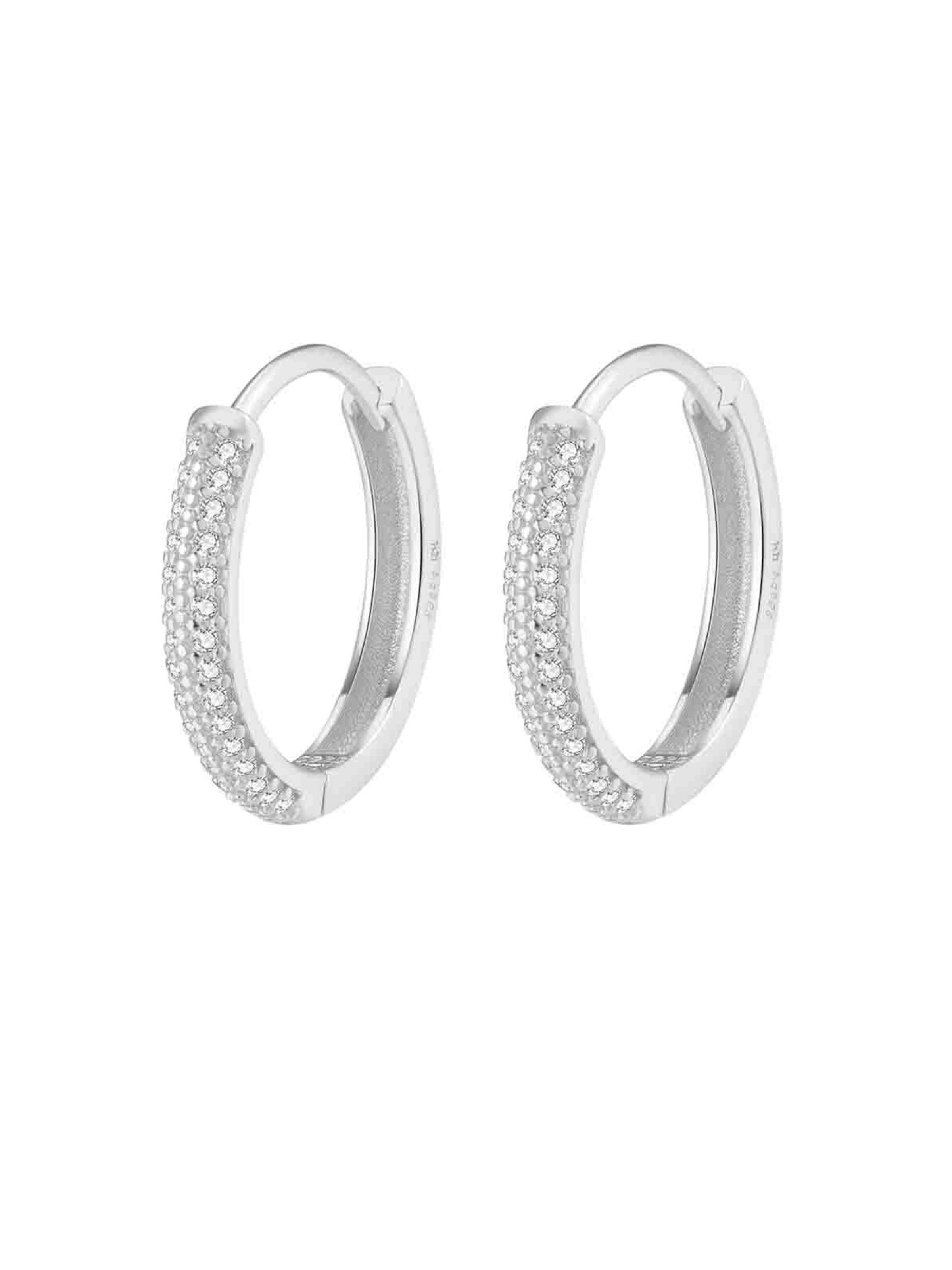 Hey Happiness - Pendientes 'Clear Bold' en plata