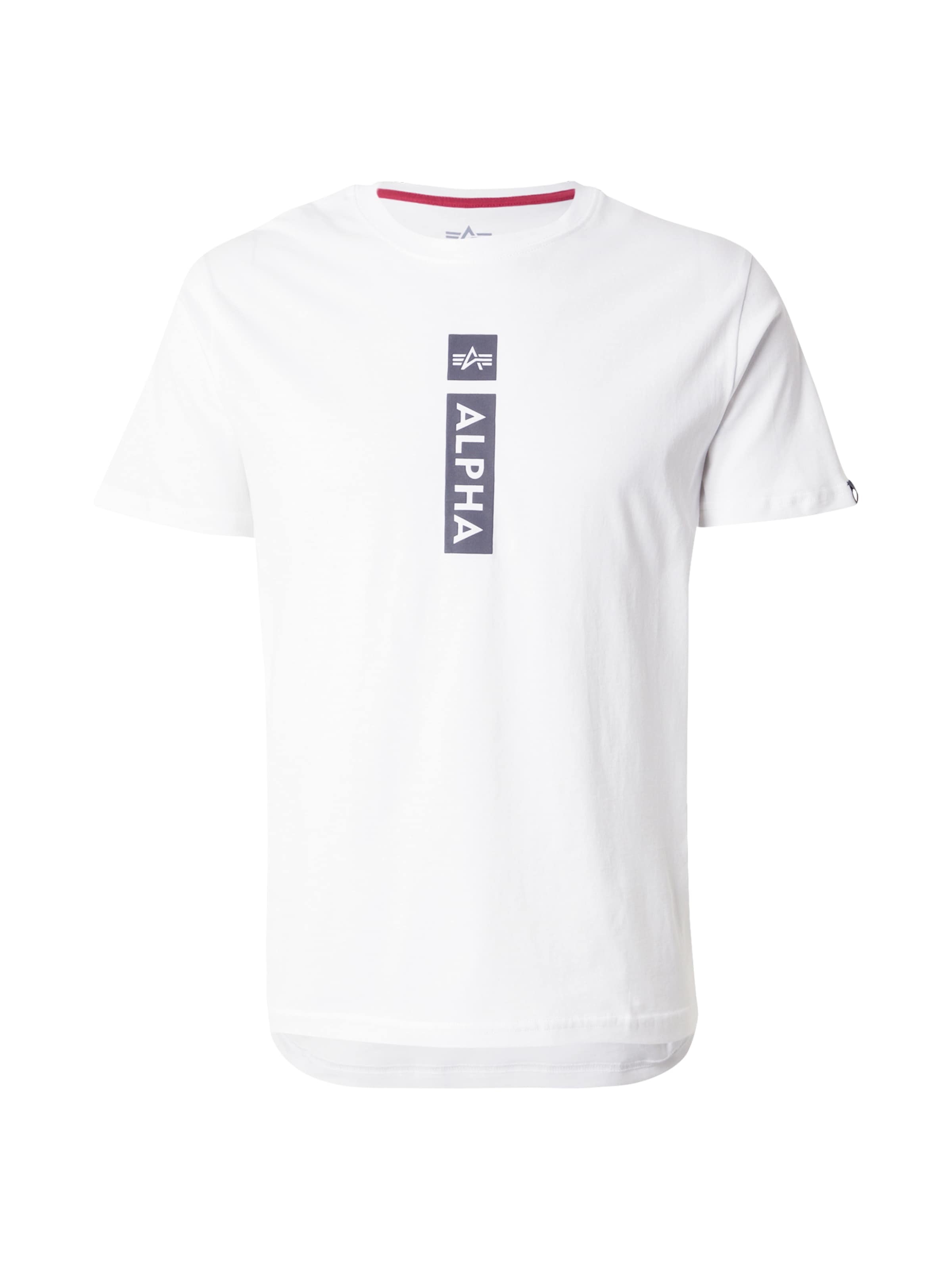 ALPHA INDUSTRIES Tričko - Biela: predná strana