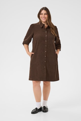 KAFFE CURVE Shirt dress 'Verana' in Brown