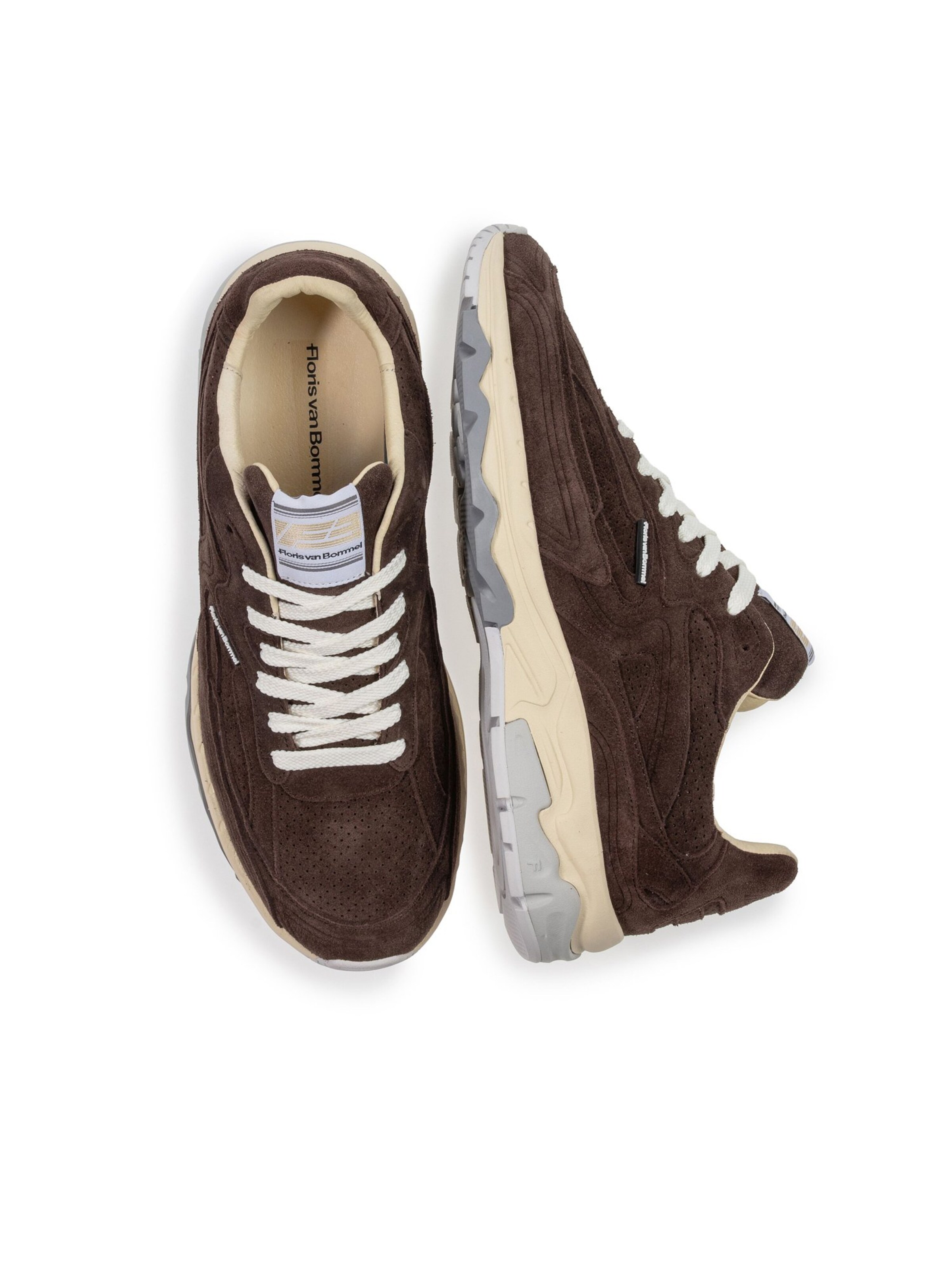 Baskets basses 'DE REZER 02' Floris van Bommel en marron