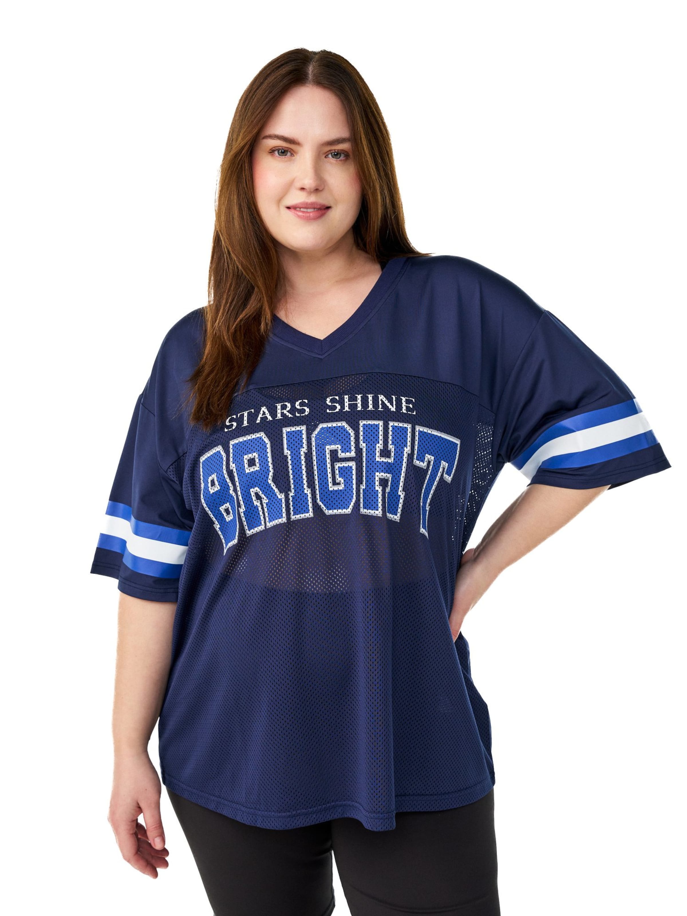 T-shirt fonctionnel 'Ashine' Active by Zizzi en bleu : devant