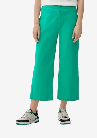 s.Oliver Wide leg Broek in Groen: voorkant