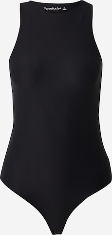 Tricou body de la Abercrombie & Fitch pe negru: față