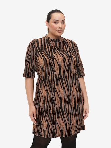 Zizzi Dress 'MFE' in Brown: front