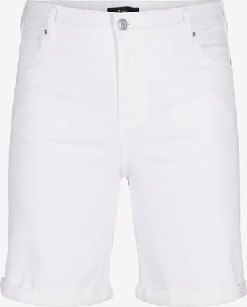 Zizzi Slimfit Jeans 'JELLA' i hvid: forside