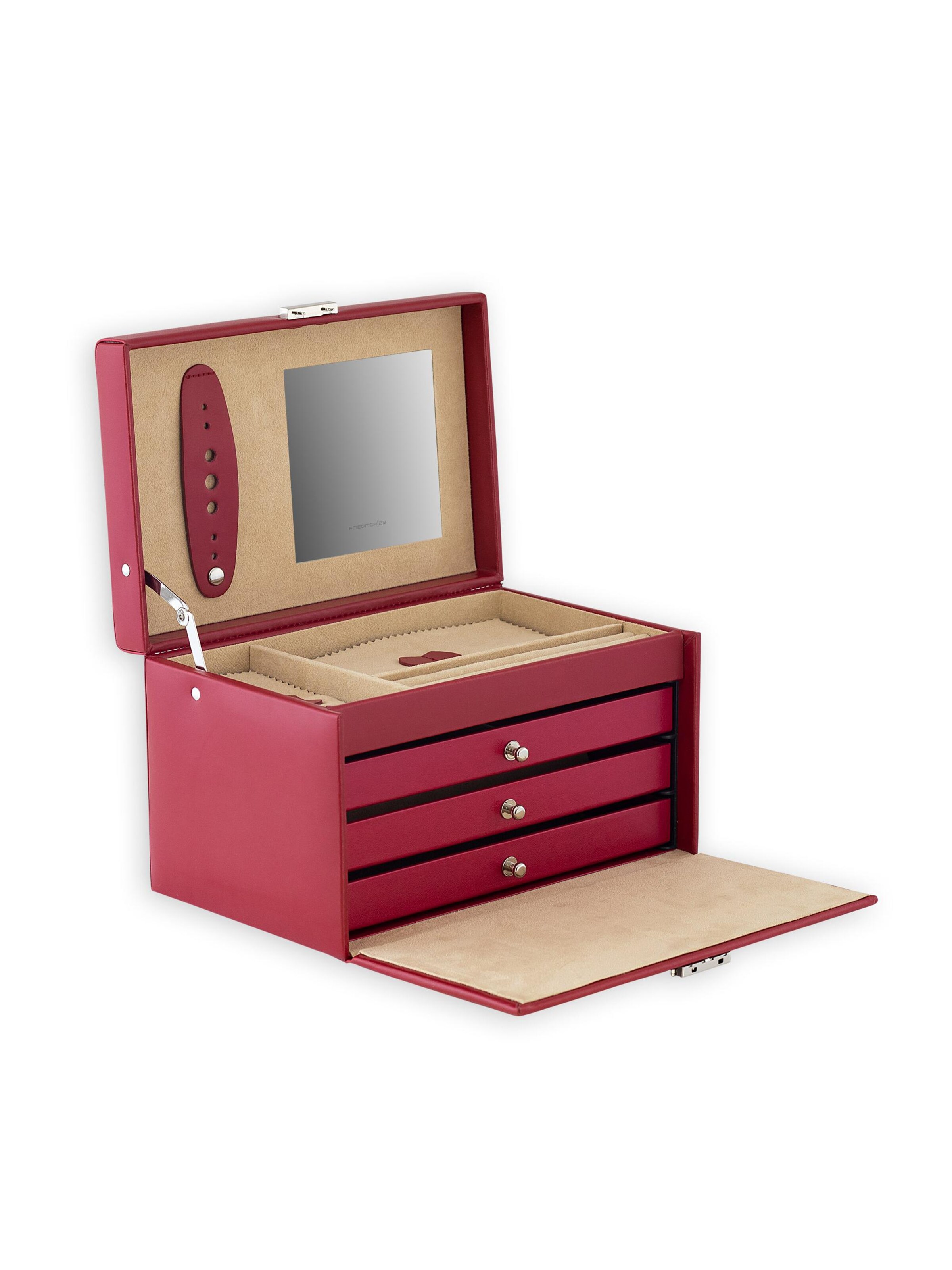 Friedrich23 Jewelry storage 'Schmuckkasten - Leder' in Red