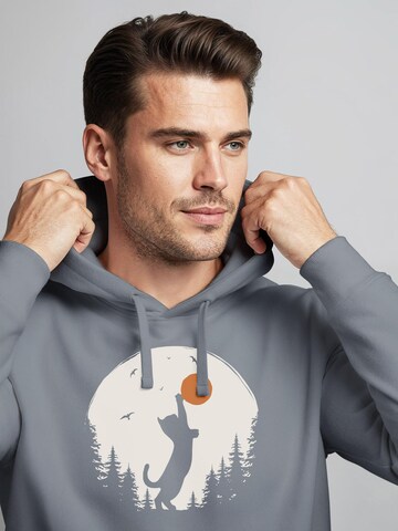 Neverless Sweatshirt 'Wald Katze'‌ in Grau