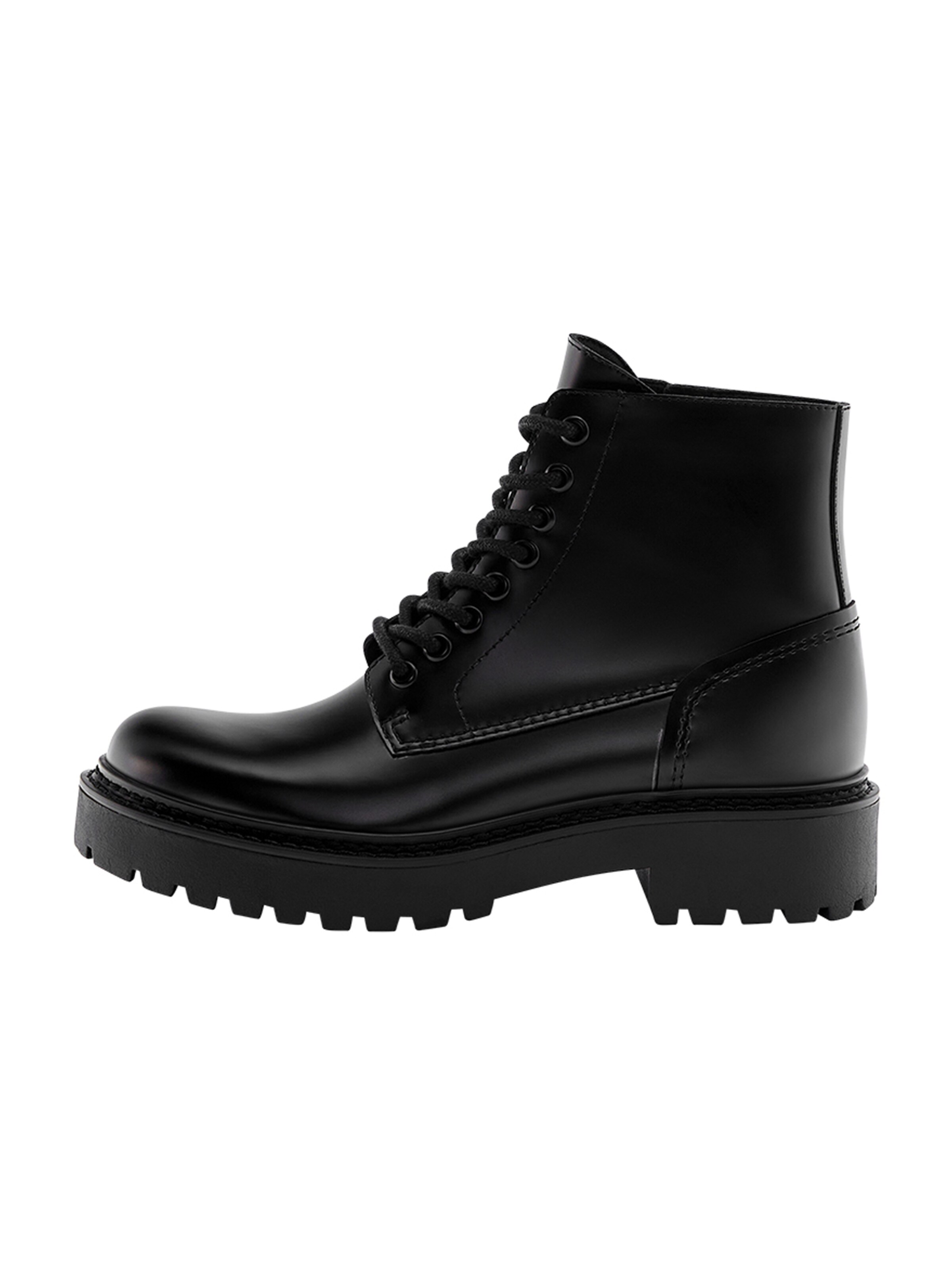 Pull&Bear Lace-up bootie in Black