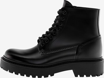 Pull&Bear Lace-Up Ankle Boots in Black